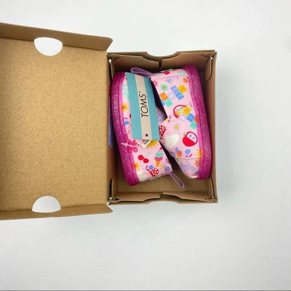 TOMS Pink Unicorn And Friends Toddler Girls' Alpargata Canvas Shoes NIB - Picture 5 of 9